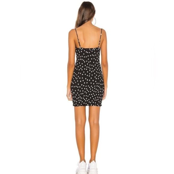 h:ours Revolve Bellah Mini Black Polka Dot Dress Women’s Medium - Picture 6 of 8